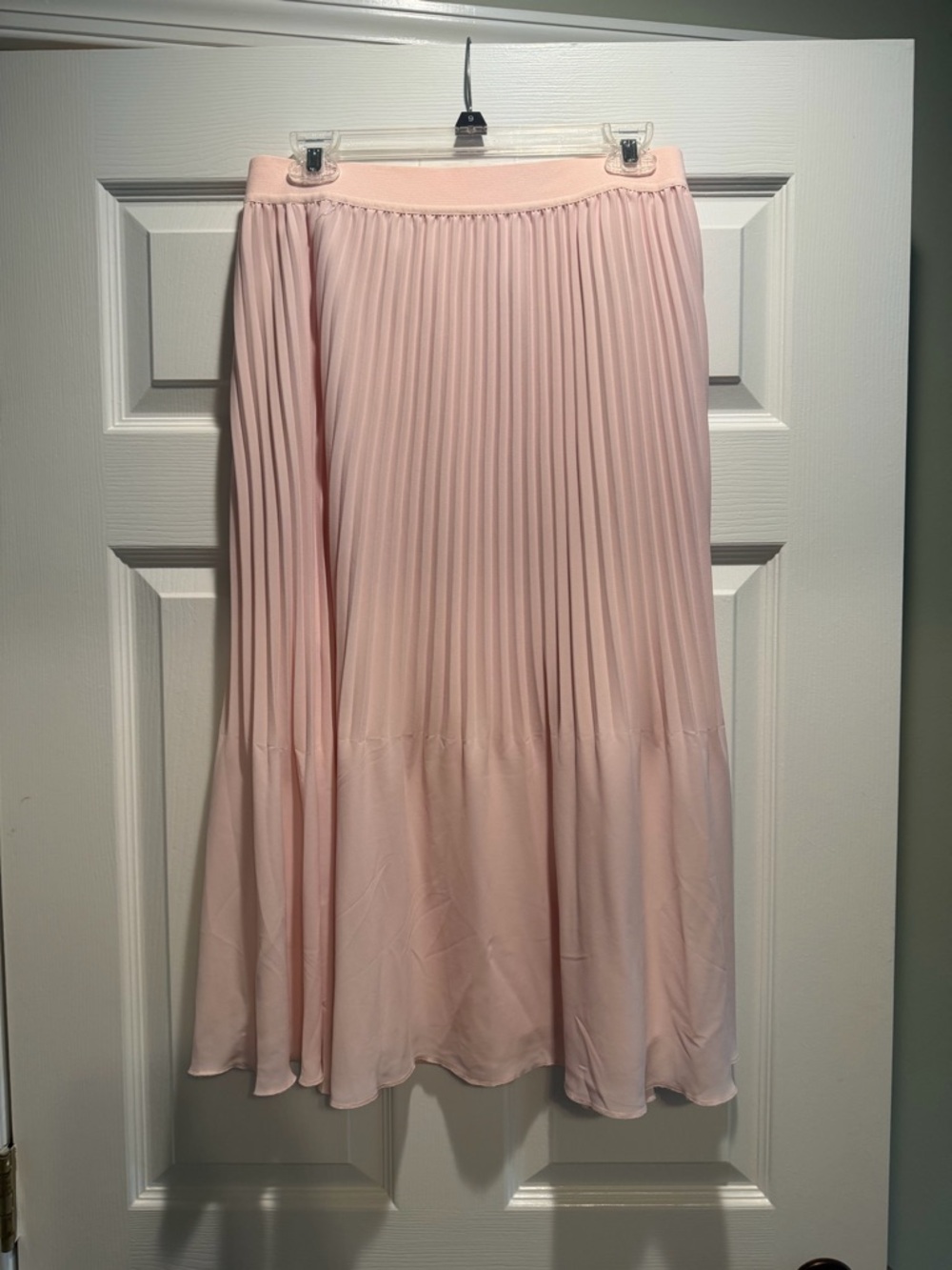 J. Crew Pale Pink Pleated Midi Skirt
